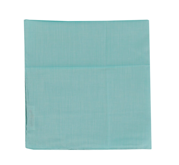 $150 Fiori Di Lusso Green Solid Cotton Pocket Square - x - (FL129253)