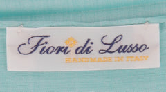 $150 Fiori Di Lusso Green Solid Cotton Pocket Square - x - (FL129253)