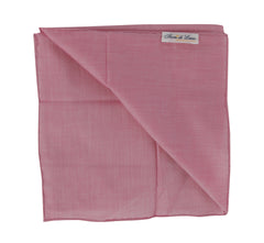 $150 Fiori Di Lusso Pink Solid Cotton Pocket Square - x - (FL129252)