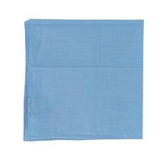 $150 Fiori Di Lusso Blue Solid Cotton Pocket Square - x - (FL129254)