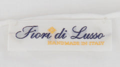 $150 Fiori Di Lusso White Solid Cotton Pocket Square - x - (FL129251)