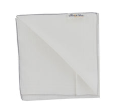$150 Fiori Di Lusso White Linen Blend Pocket Square - x - (FL1292513)