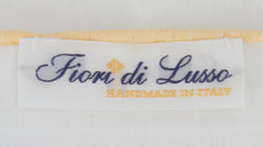 $150 Fiori Di Lusso White Linen Blend Pocket Square - x - (FL1292512)