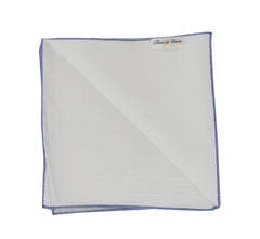 $150 Fiori Di Lusso White Linen Blend Pocket Square - x - (FL1292511)