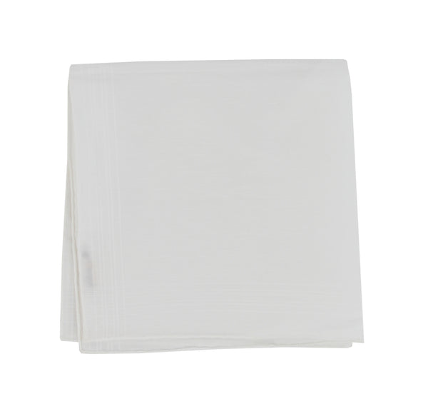 $150 Fiori Di Lusso White Linen Blend Pocket Square - x - (FL1292510)
