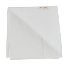 $150 Fiori Di Lusso White Linen Blend Pocket Square - x - (FL1292510)