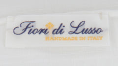 $150 Fiori Di Lusso White Linen Blend Pocket Square - x - (FL1292510)