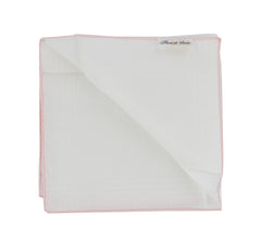 $150 Fiori Di Lusso White Linen Blend Pocket Square - x - (FL1292514)
