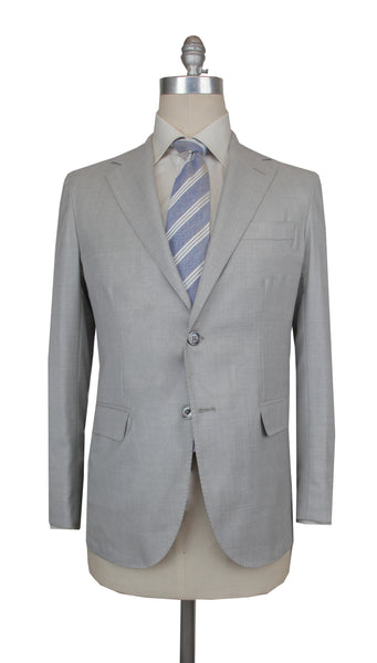 $2100 Fiori Di Lusso Light Gray Wool Solid Suit - (FDL51254) - Parent