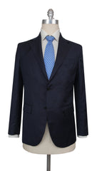 $1500 Fiori Di Lusso Navy Blue Wool Window Pane Suit - 40/50 - (FDL51252)