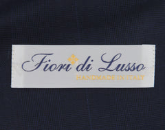 $1500 Fiori Di Lusso Navy Blue Wool Window Pane Suit - (FDL51252) - Parent