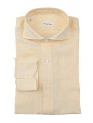 Fiori Di Lusso Yellow Linen Shirt - Extra Slim - 15.75/40 - (FL812236)