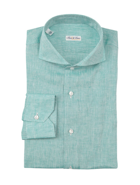 Fiori Di Lusso Green Linen Shirt - Extra Slim - (FL812235) - Parent