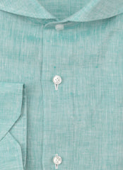 Fiori Di Lusso Green Linen Shirt - Extra Slim - (FL812235) - Parent
