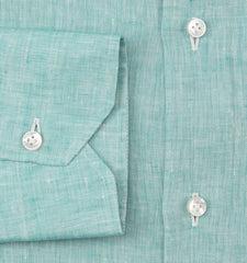 Fiori Di Lusso Green Linen Shirt - Extra Slim - (FL812235) - Parent
