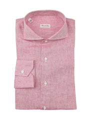 Fiori Di Lusso Pink Linen Shirt - Extra Slim - 15.75/40 - (FL812231)