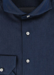 $600 Fiori Di Lusso Blue Chambray Shirt - Extra Slim - (FDL322253) - Parent