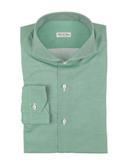 Fiori Di Lusso Green Cotton Shirt - Extra Slim - 15.75/40 - (FL8122325)