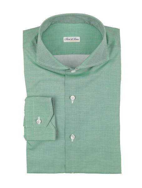 Fiori Di Lusso Green Cotton Shirt - Extra Slim - (FL8122325) - Parent