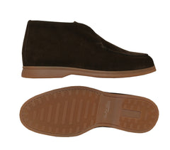 $650 Fiori Di Lusso Olive Green Suede Ankle Boots - (FL911202412) - Parent