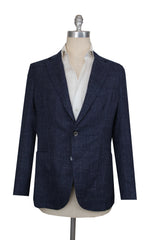 $1075 Fiori Di Lusso Dark Blue Wool Blend Solid Sportcoat - (FL221261) - Parent