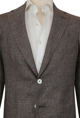 $1100 Fiori Di Lusso Brown Linen Blend Solid Sportcoat - (FL517253) - Parent
