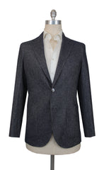 $1050 Fiori Di Lusso Dark Blue Cotton Blend Sportcoat - 36/46 - (FL517255)
