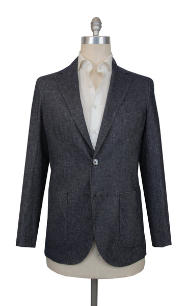 $1050 Fiori Di Lusso Dark Blue Cotton Blend Sportcoat - (FL517255) - Parent