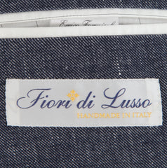 $1050 Fiori Di Lusso Dark Blue Cotton Blend Sportcoat - (FL517255) - Parent