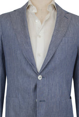 $1050 Fiori Di Lusso Blue Cotton Blend Solid Sportcoat - (FL521251) - Parent