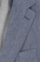 $1050 Fiori Di Lusso Blue Cotton Blend Solid Sportcoat - (FL521251) - Parent