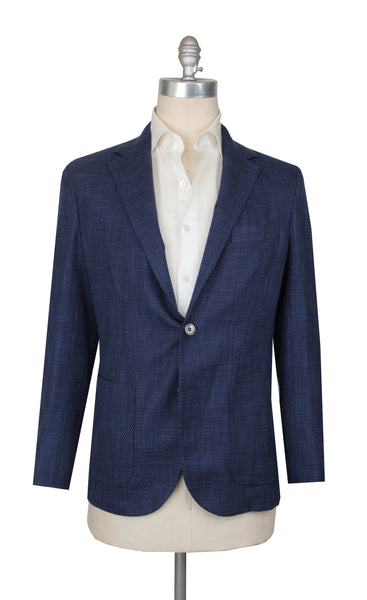 $1400 Fiori Di Lusso Navy Blue Wool Blend Solid Sportcoat - (FL71720251) - Parent
