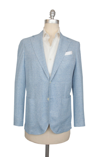 $1850 Fiori Di Lusso Light Blue Linen Blend Solid Sportcoat - (FL81261) - Parent