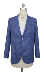 $1750 Fiori Di Lusso Blue Wool Blend Solid Sportcoat - 38/48 - (FL517254)
