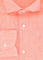 Fiori Di Lusso Orange Melange Linen Shirt - Slim - (FL952316) - Parent