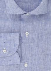 Fiori Di Lusso Blue Melange Linen Shirt - Slim - (FL952318) - Parent