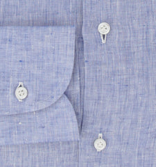 Fiori Di Lusso Blue Melange Linen Shirt - Slim - (FL952318) - Parent