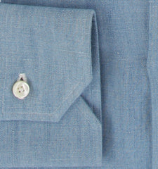 $600 Fiori Di Lusso Light Blue Cotton Shirt - Slim - (FL7152611) - Parent