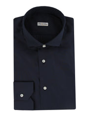 $600 Fiori Di Lusso Dark Blue Cotton Shirt - Slim - (FDL3222517) - Parent