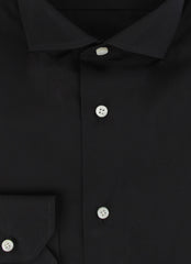 $600 Fiori Di Lusso Black Solid Cotton Shirt - Slim - (FDL3222516) - Parent