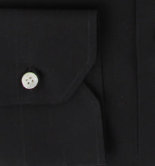 $600 Fiori Di Lusso Black Solid Cotton Shirt - Slim - (FDL3222516) - Parent