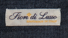 $600 Fiori Di Lusso Dark Blue Solid Cotton Shirt - Slim - (FL7152612) - Parent