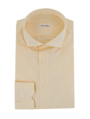 $750 Fiori Di Lusso Yellow Solid Cotton Shirt - Slim - (FDL3222521) - Parent