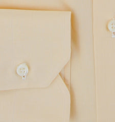 $750 Fiori Di Lusso Yellow Solid Cotton Shirt - Slim - (FDL3222521) - Parent