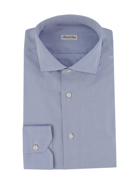 $750 Fiori Di Lusso Blue Solid Cotton Shirt - Slim - (FDL3222522) - Parent
