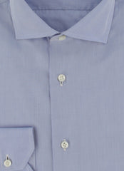 $750 Fiori Di Lusso Blue Solid Cotton Shirt - Slim - (FDL3222522) - Parent