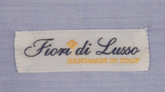 $750 Fiori Di Lusso Blue Solid Cotton Shirt - Slim - (FDL3222522) - Parent