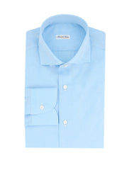Fiori Di Lusso Light Blue Solid Cotton Shirt - Slim - 15.5/39 - (FL95236)