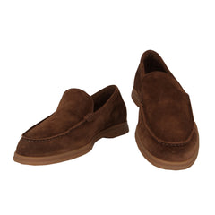 $650 Fiori Di Lusso Light Brown Suede Loafers - (FL911242) - Parent