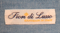 $600 Fiori Di Lusso Light Blue Solid Cotton Shirt - Full - (FL715266) - Parent